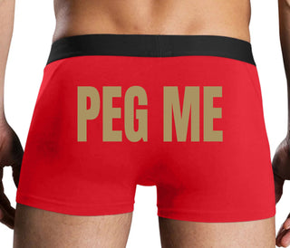 Peg Me - Bold Logo - Red Boxer Brief