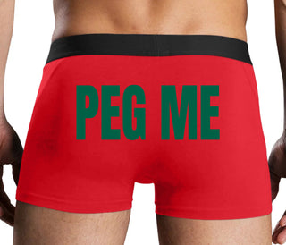 Peg Me - Bold Logo - Red Boxer Brief