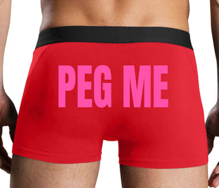 Peg Me - Bold Logo - Red Boxer Brief