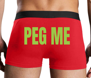 Peg Me - Bold Logo - Red Boxer Brief