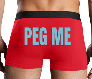 Peg Me - Bold Logo - Red Boxer Brief