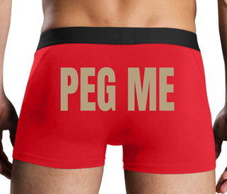 Peg Me - Bold Logo - Red Boxer Brief