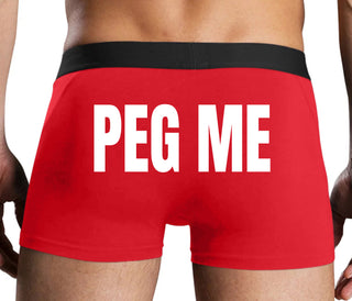 Peg Me - Bold Logo - Red Boxer Brief