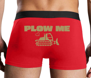Plow Me - Funny Tractor Design - Red Boxer Brief