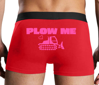 Plow Me - Funny Tractor Design - Red Boxer Brief