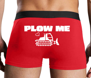 Plow Me - Funny Tractor Design - Red Boxer Brief