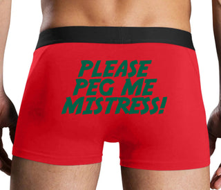 Please Peg Me Mistress - Red Boxer Brief
