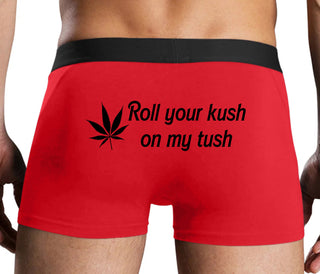 Roll Your Kush On My Tush - Red Boxer Brief