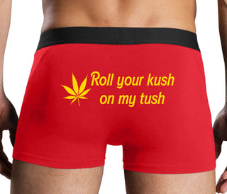 Roll Your Kush On My Tush - Red Boxer Brief
