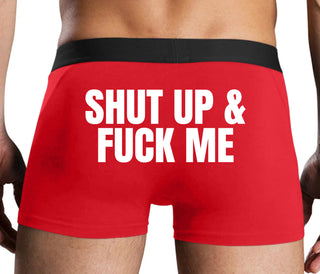 Shut Up and Fuck Me - Red Boxer Brief