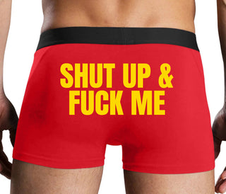 Shut Up and Fuck Me - Red Boxer Brief