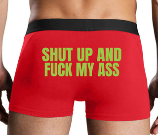Shut Up and Fuck My Ass - Red Boxer Brief