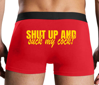 Shut Up and Suck My Cock - Red Boxer Brief