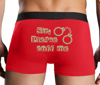Sir Please Cuff Me - Red Boxer Brief