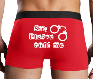 Sir Please Cuff Me - Red Boxer Brief