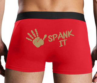 Spank It - Cute Hand Print - Red Boxer Brief