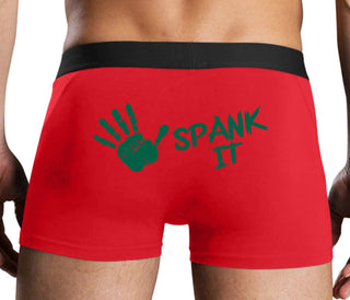 Spank It - Cute Hand Print - Red Boxer Brief