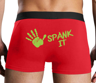 Spank It - Cute Hand Print - Red Boxer Brief