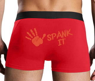 Spank It - Cute Hand Print - Red Boxer Brief