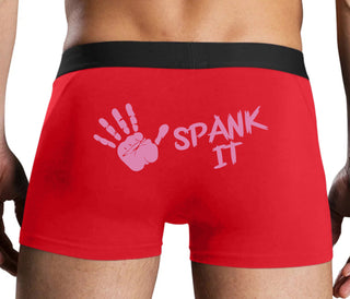 Spank It - Cute Hand Print - Red Boxer Brief
