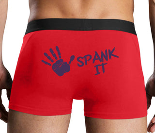 Spank It - Cute Hand Print - Red Boxer Brief