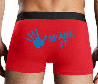 Spank It - Cute Hand Print - Red Boxer Brief