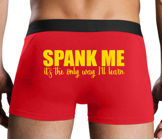 Spank Me It's The Only Way I Will Learn - Red Boxer Brief