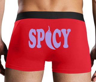 Spicy - Cute Pepper Logo - Red Boxer Brief