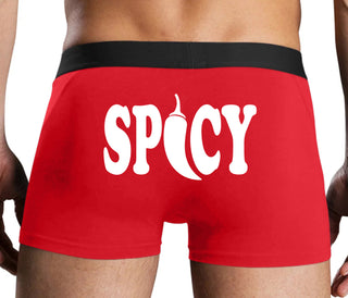 Spicy - Cute Pepper Logo - Red Boxer Brief