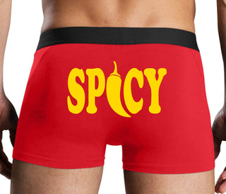 Spicy - Cute Pepper Logo - Red Boxer Brief