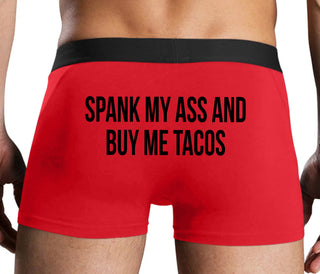 Spank My Ass And Buy Me Tacos - Red Boxer Brief
