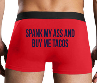 Spank My Ass And Buy Me Tacos - Red Boxer Brief