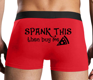 Spank This Ass And Buy Me Pizza - Red Boxer Brief