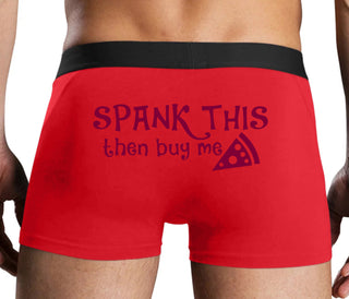 Spank This Ass And Buy Me Pizza - Red Boxer Brief