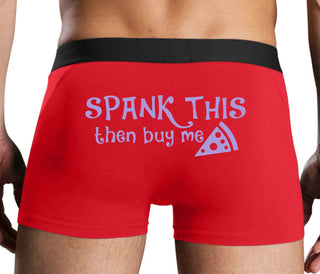 Spank This Ass And Buy Me Pizza - Red Boxer Brief