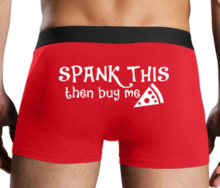 Spank This Ass And Buy Me Pizza - Red Boxer Brief