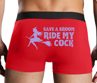 Save A Broom - Ride My Cock - Red Boxer Brief