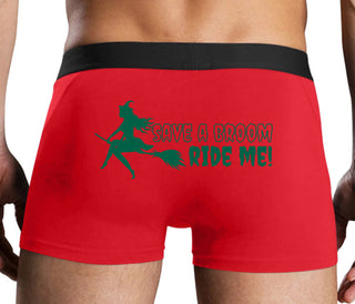 Save A Broom - Ride Me - Witch - Red Boxer Brief