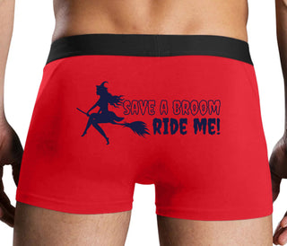 Save A Broom - Ride Me - Witch - Red Boxer Brief