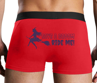 Save A Broom - Ride Me - Witch - Red Boxer Brief