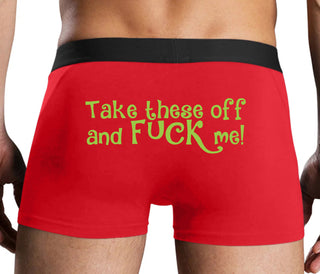 Take These Off And Fuck Me - Red Boxer Brief