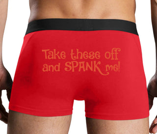 Take These Off And Spank Me - Red Boxer Brief