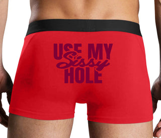 Use My Sissy Hole - Red Boxer Brief