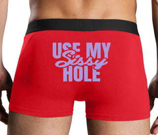 Use My Sissy Hole - Red Boxer Brief