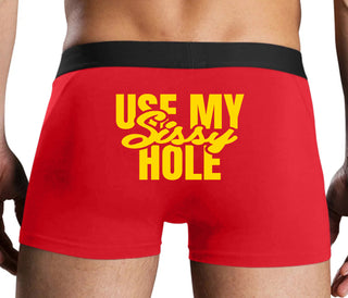Use My Sissy Hole - Red Boxer Brief