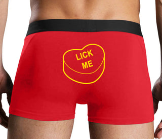 Valentines Day Candy - Lick Me - Red Boxer Brief