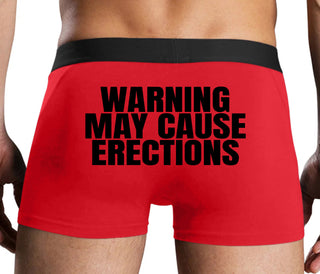 Warning May Cause Erections - Red Boxer Brief