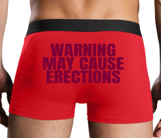 Warning May Cause Erections - Red Boxer Brief