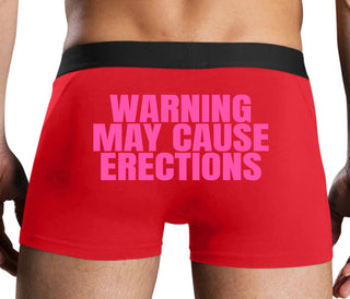 Warning May Cause Erections - Red Boxer Brief