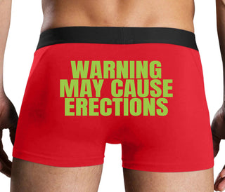 Warning May Cause Erections - Red Boxer Brief